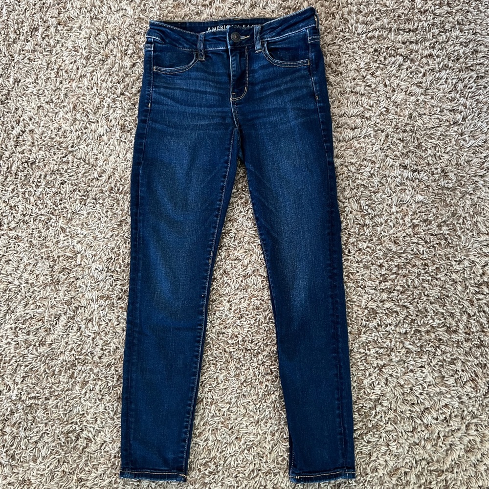 American Eagle High Rise Jegging, Stretch, Dark, size 4 short, great condition
